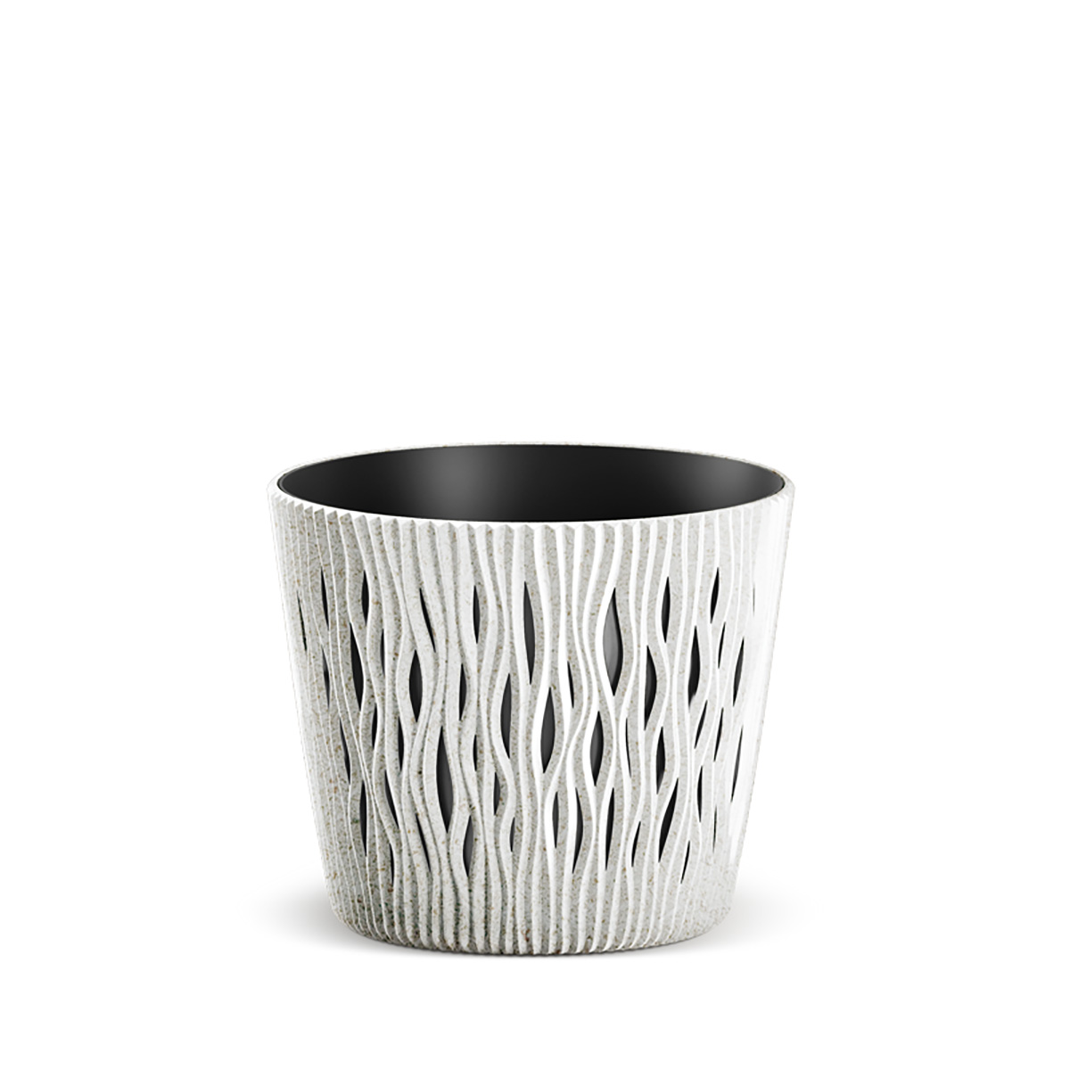 Vaso SANDY round branco eco wood 26cm