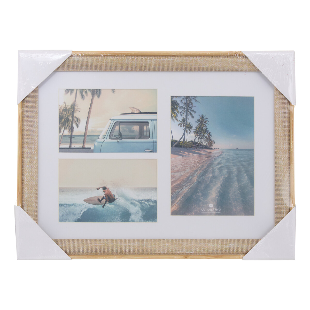 Multimoldura ZERA bege para 3 fotos