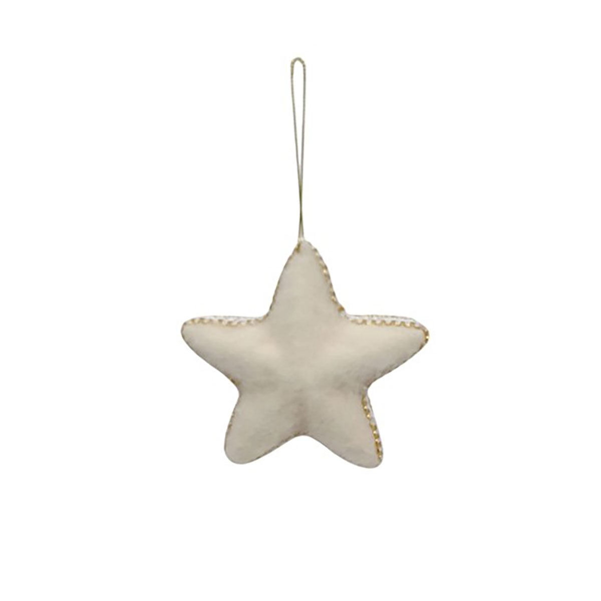 Pendurante De Estrela Branco E Dourado 12cm