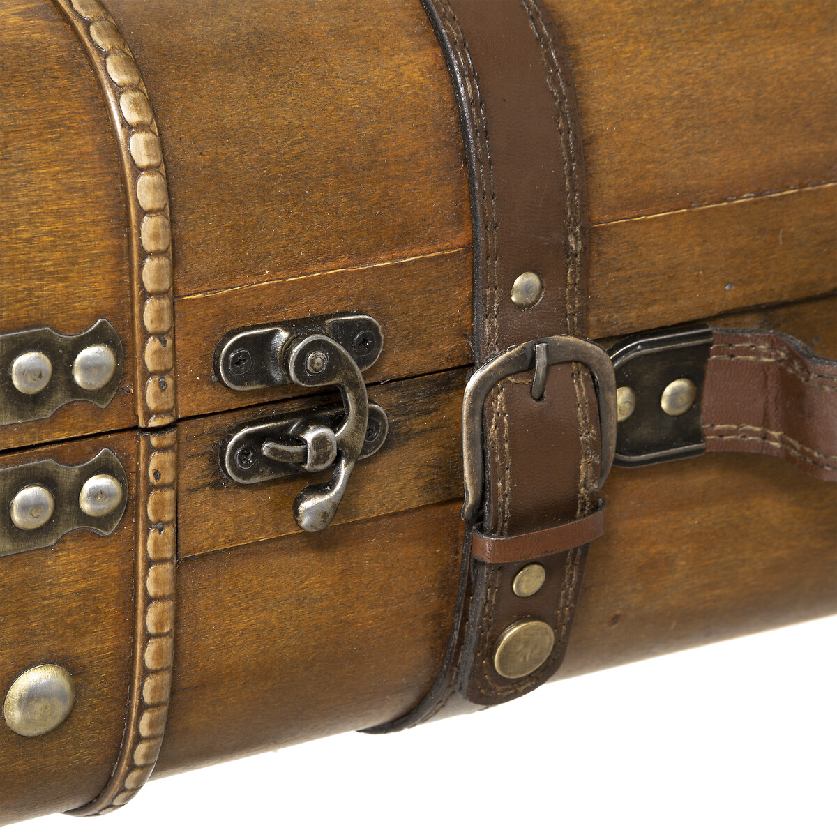 Mala castanha decorativa em madeira 15x40,5cm