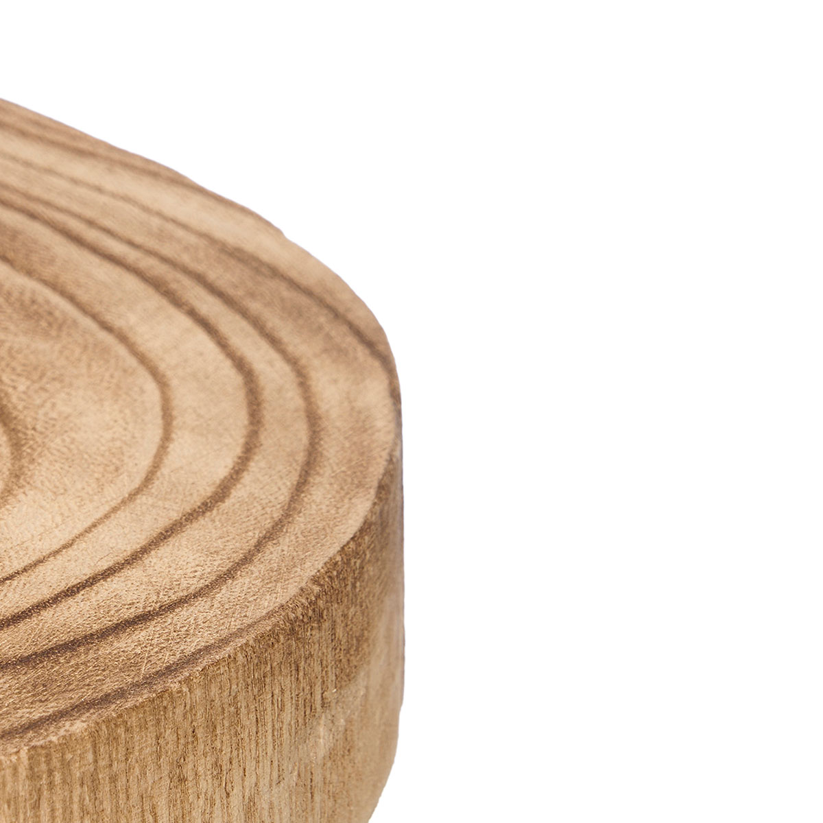 Base Redonda Em Madeira Queimada 20cm