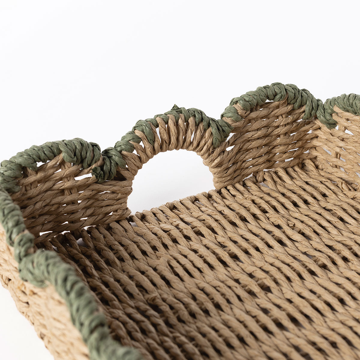 Tabuleiro retangular TRAMARE castanho em juta 38cm