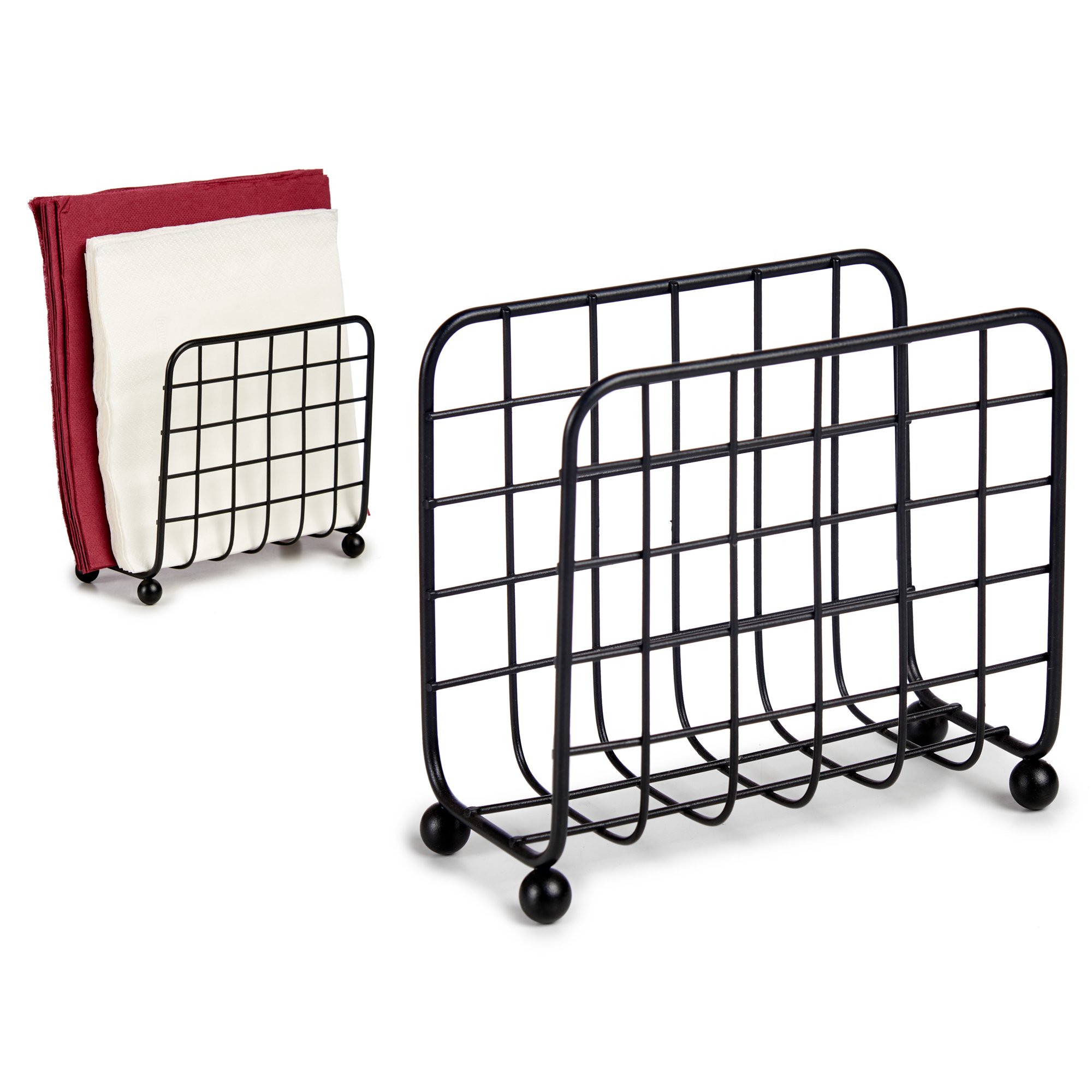 Suporte para guardanapos preto em metal