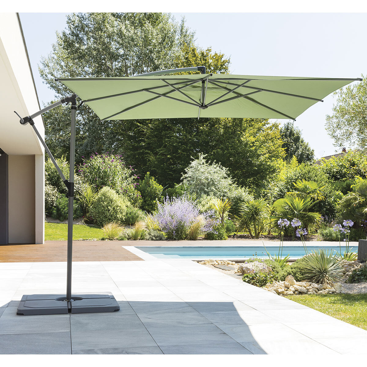 Guarda-sol MANOA descentrado verde olive 2,5x2,5m,  Guarda-sol MANOA descentrado verde olive 2,5x2,5m