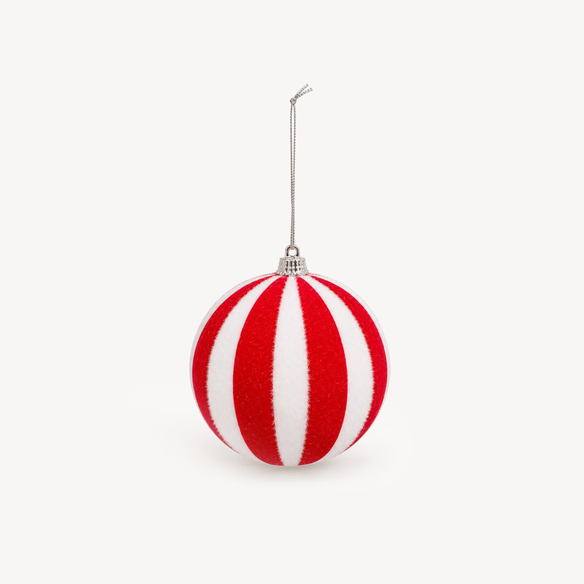 Bola de natal com riscas 10cm