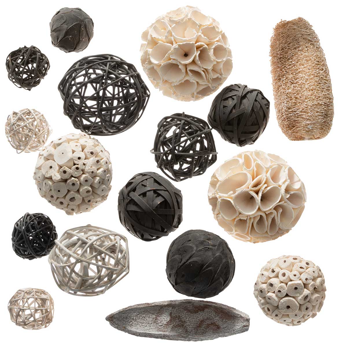 Bolas decorativas cinza