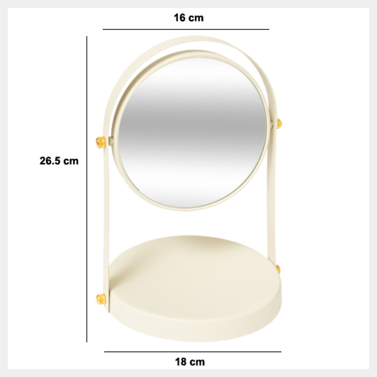 Espelho de wc girat&oacute;rio DUO bege