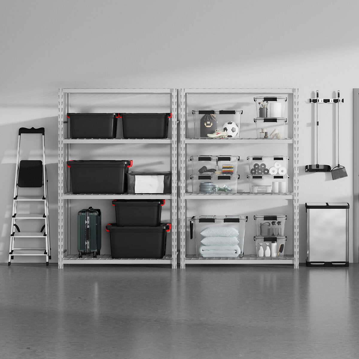 Caixa de arruma&ccedil;&atilde;o com tampa em pl&aacute;stico 50l