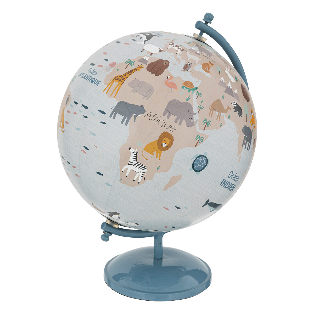 Globo azul com animais 20cm