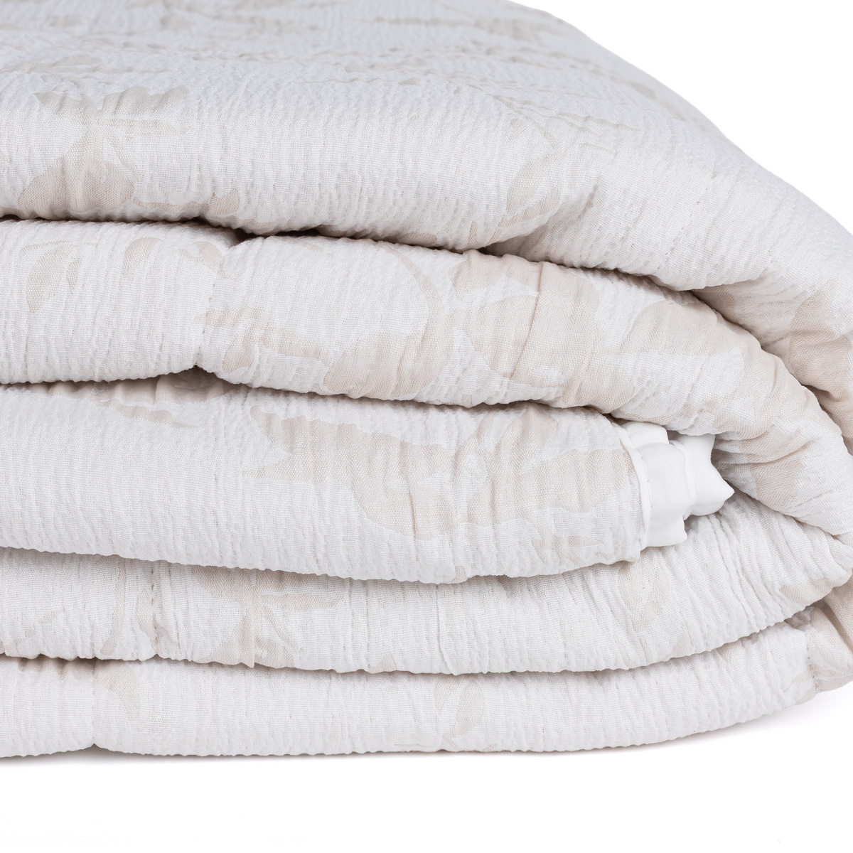 Colcha folhas AUREN bege 250x270cm