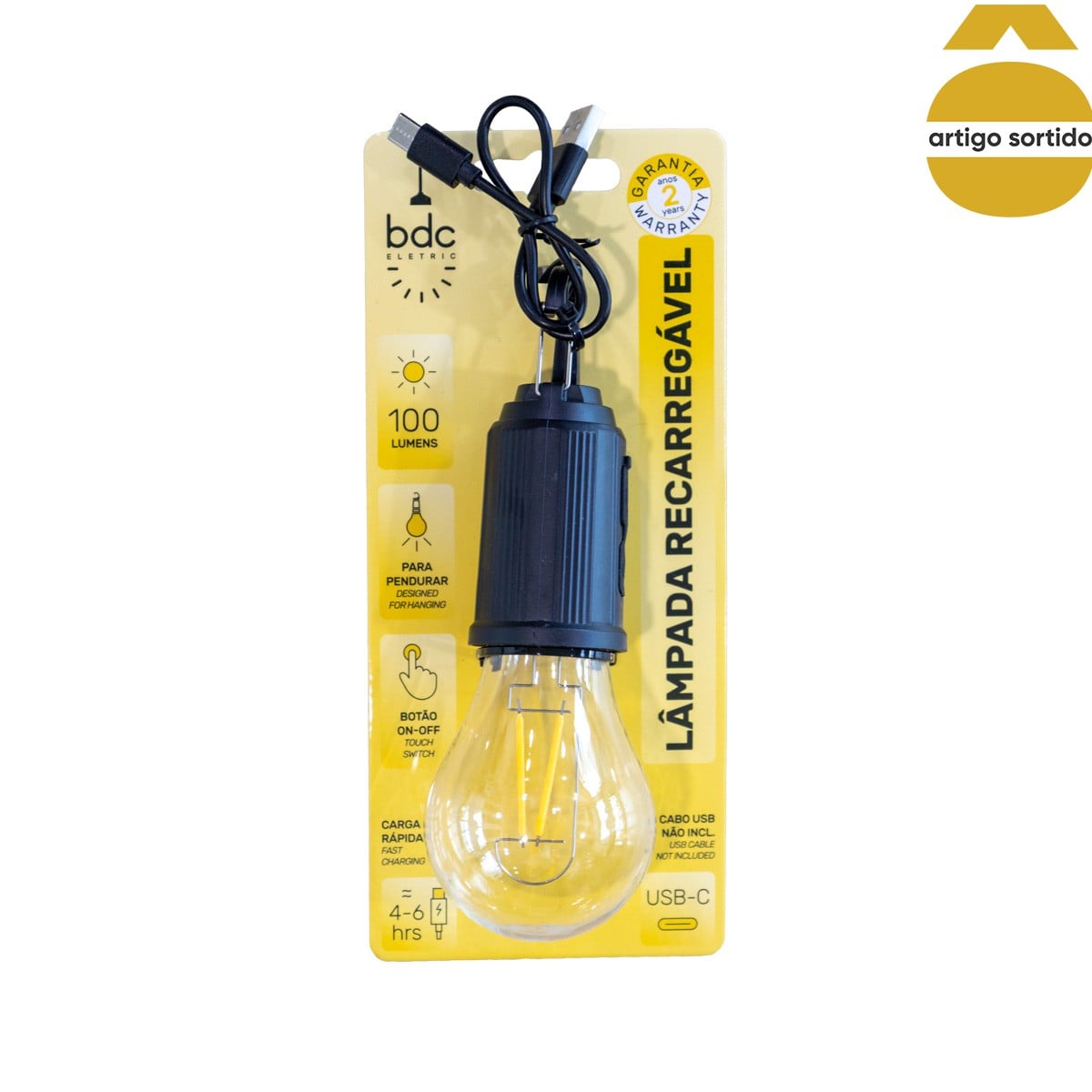 L&acirc;mpada de Exterior Recarreg&aacute;vel USB