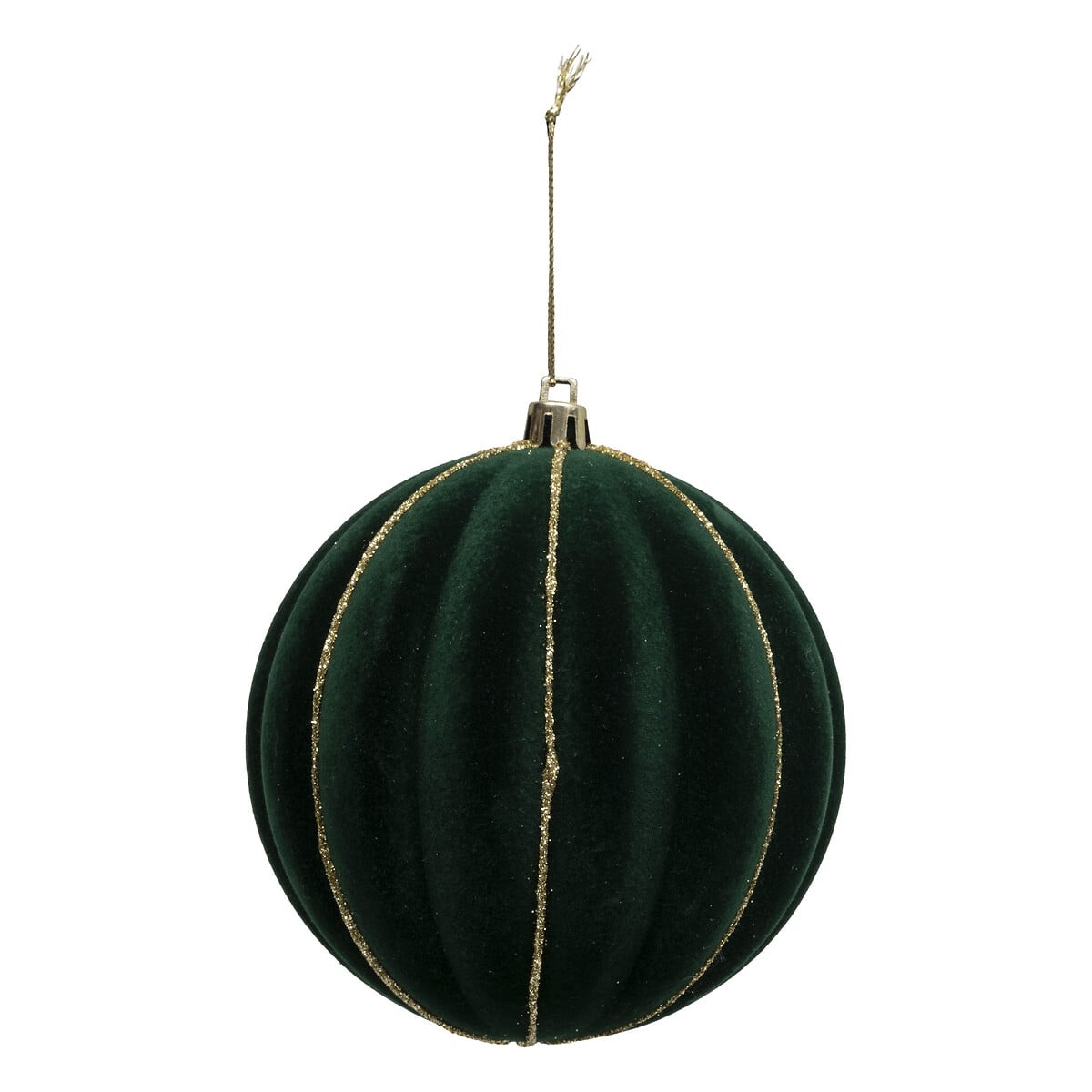 Bola gomos verde e dourada efeito veludo 10cm