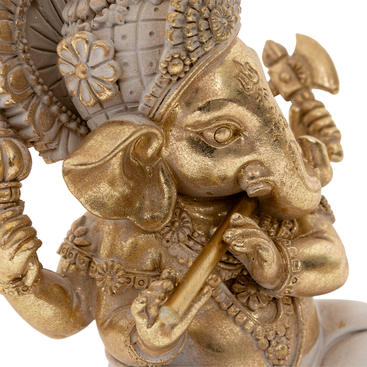 Estatueta decorativa GANESH SHANTI 13cm dourada