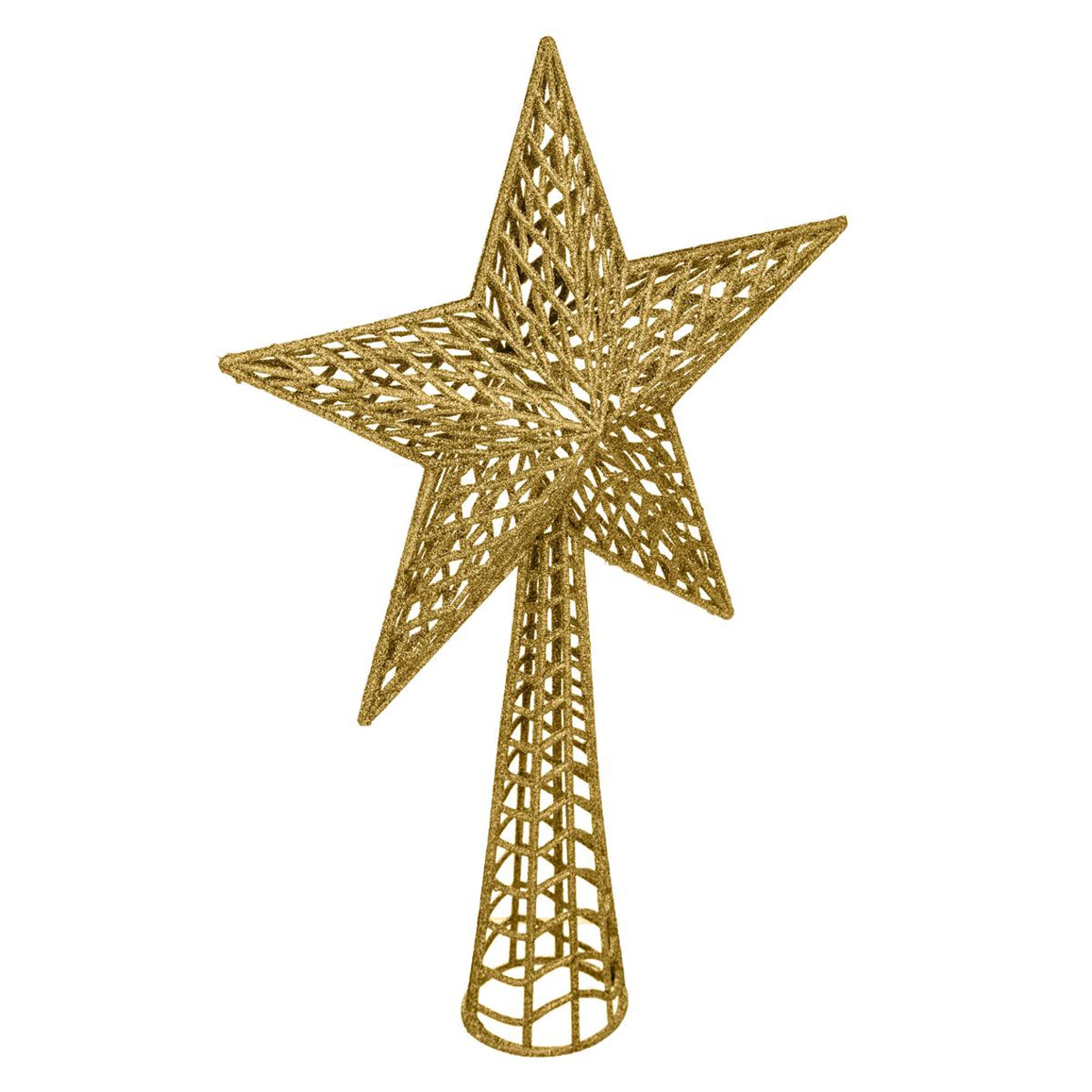 Estrela dourada para topo de &aacute;rvore 38cm