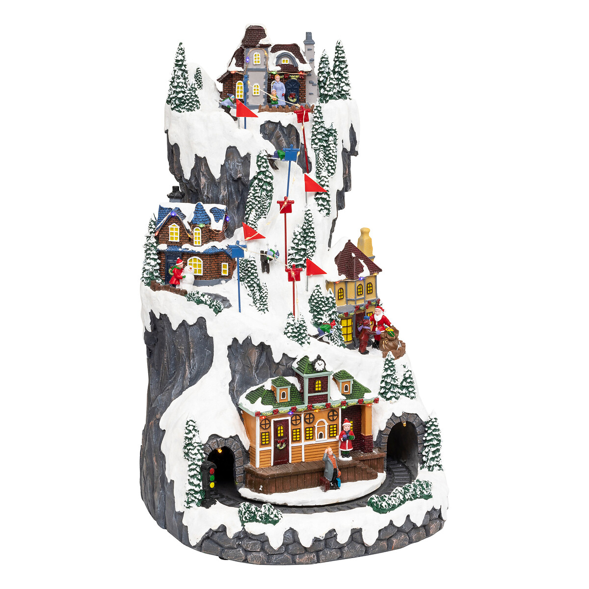 Aldeia estação de ski com luz-música-movimento 52cm