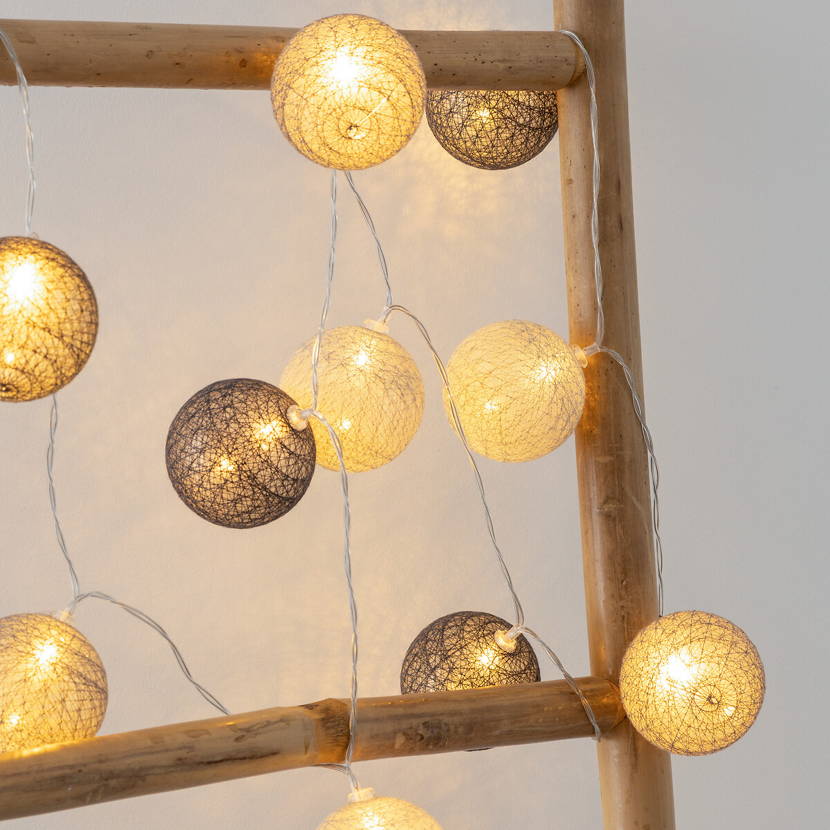 Grinalda com 10 LED cinza 165cm,  Grinalda com 10 LED cinza 165cm