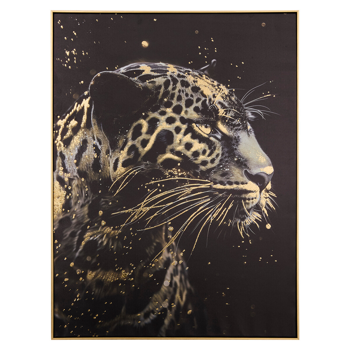 Quadro decorativo leopardo LUPITA preto 78x58cm