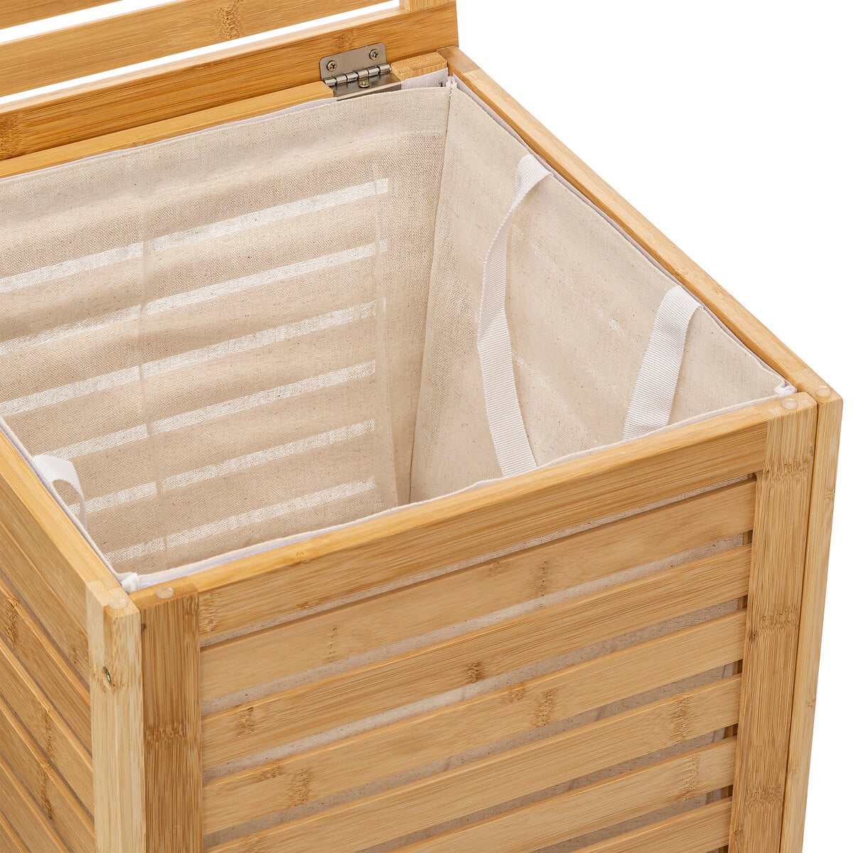 Cesto wc bambu forrado com tecido