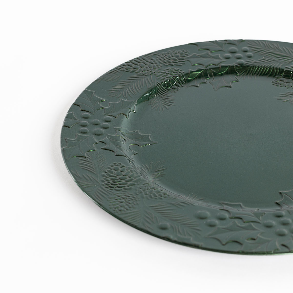 Prato marcador folhagem verde 33cm