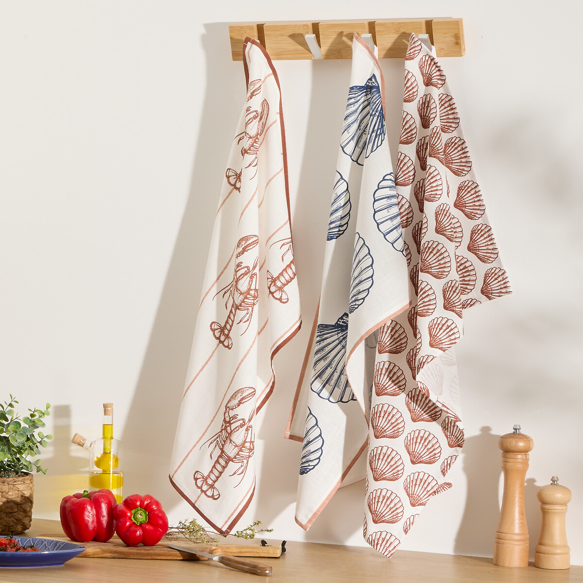 Conjunto de 3 panos de cozinha OCEANIA 45x70cm