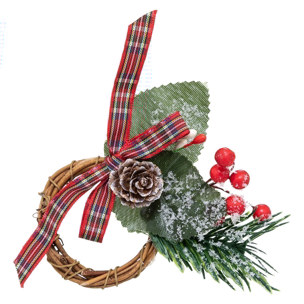 Conjunto de 2 argolas para guardanapo arranjo azevinho