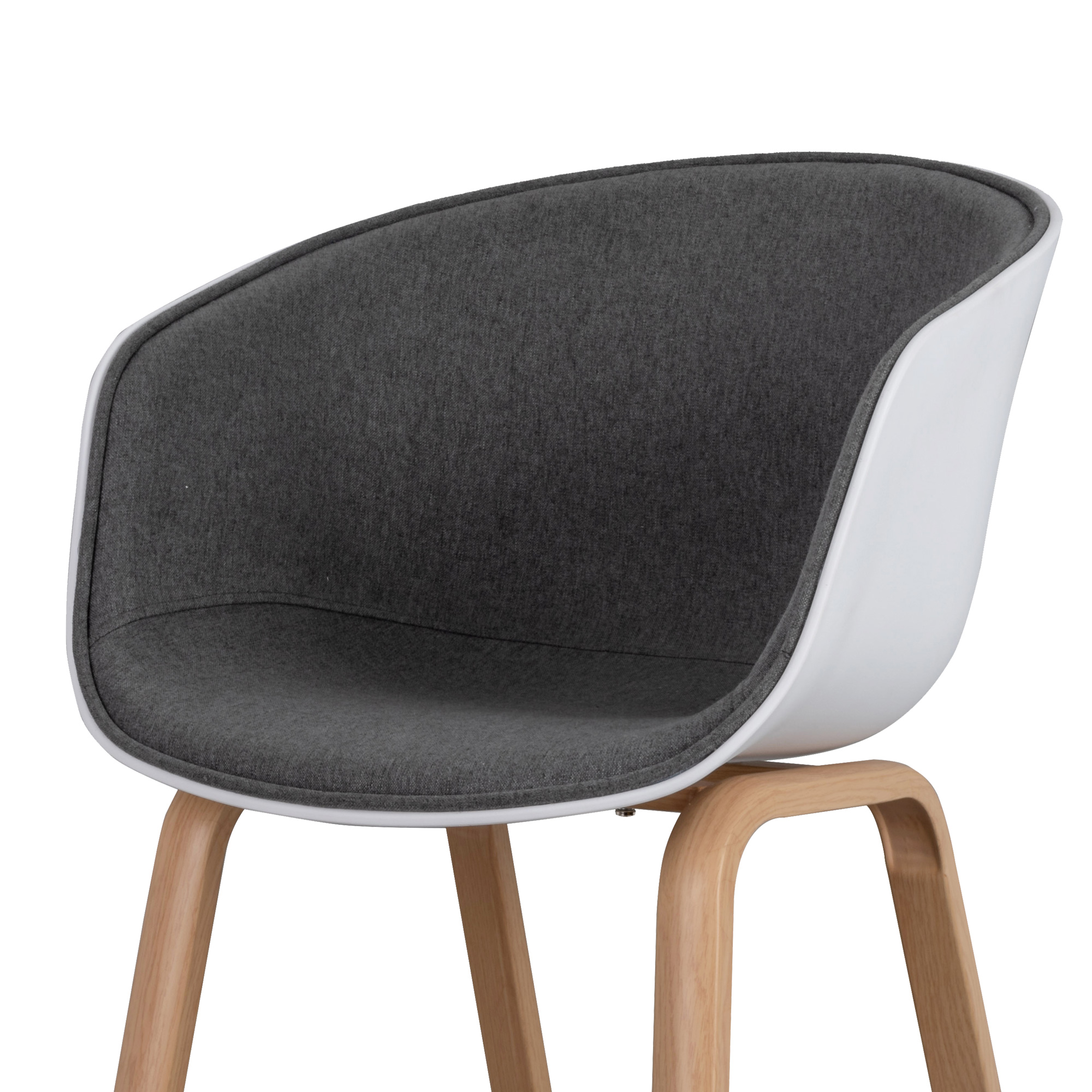 Cadeira Haya Branca E Cinza Com Pernas Em Metal