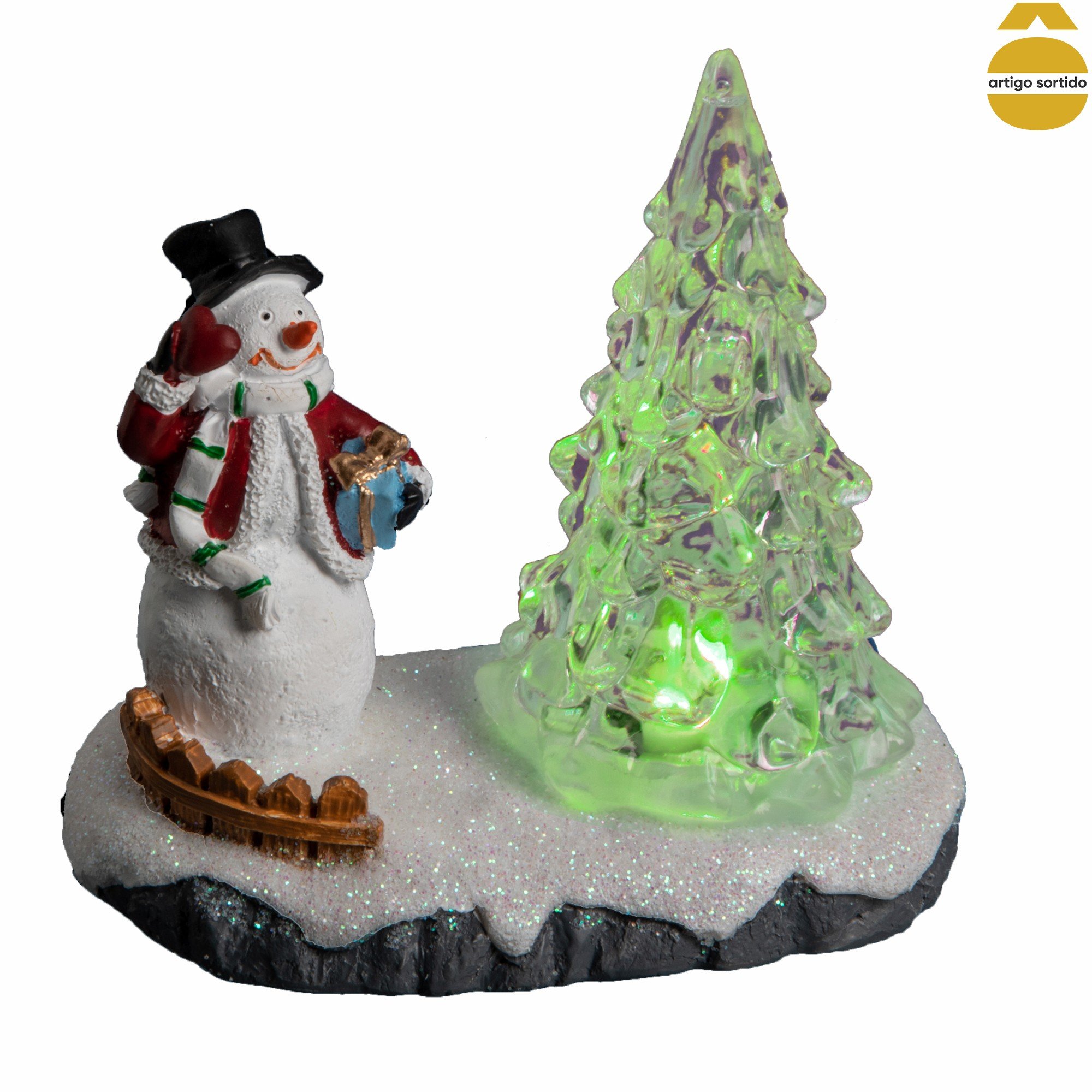 Mini cenário com árvore luminosa