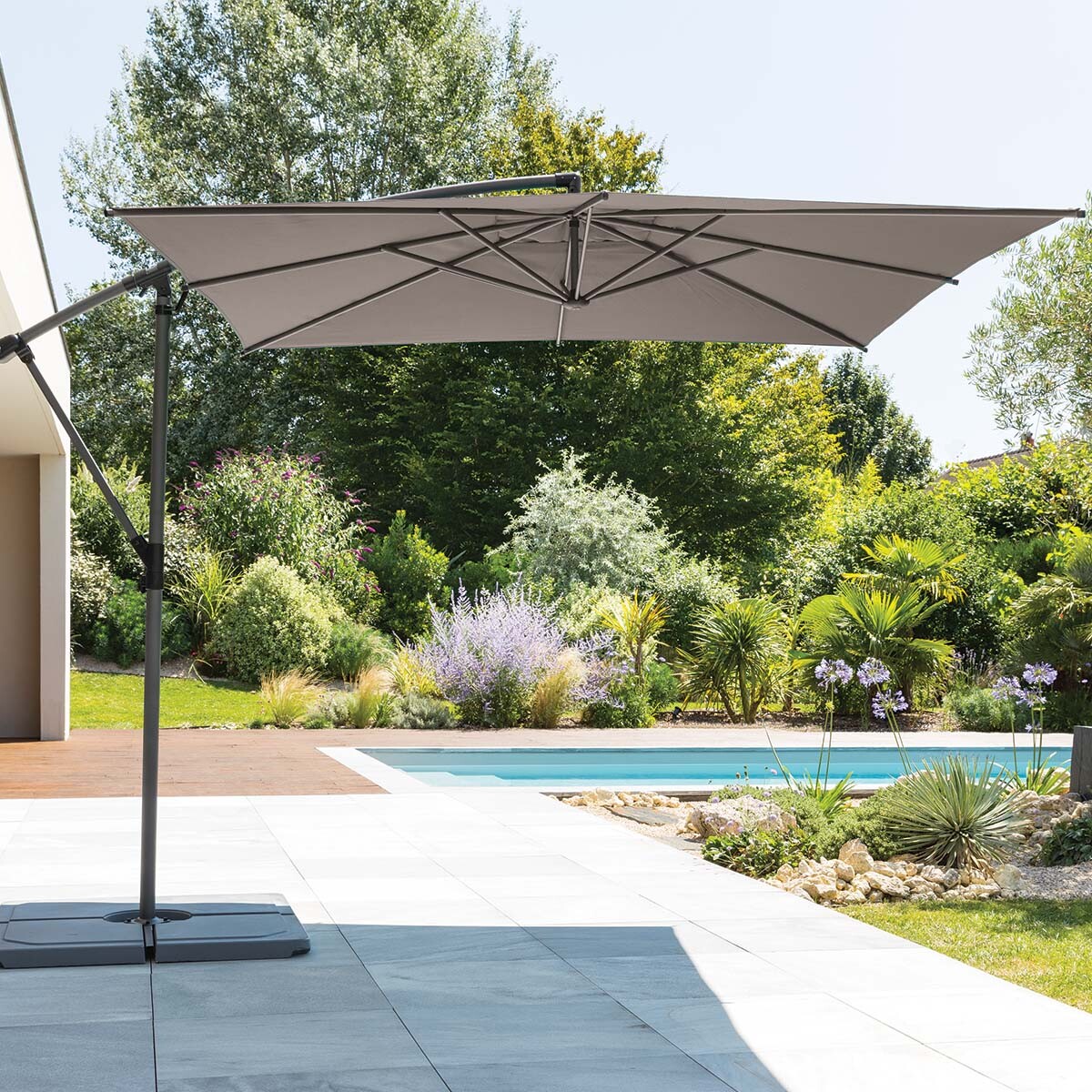 Guarda-sol MANOA descentrado taupe 2,5x2,5m