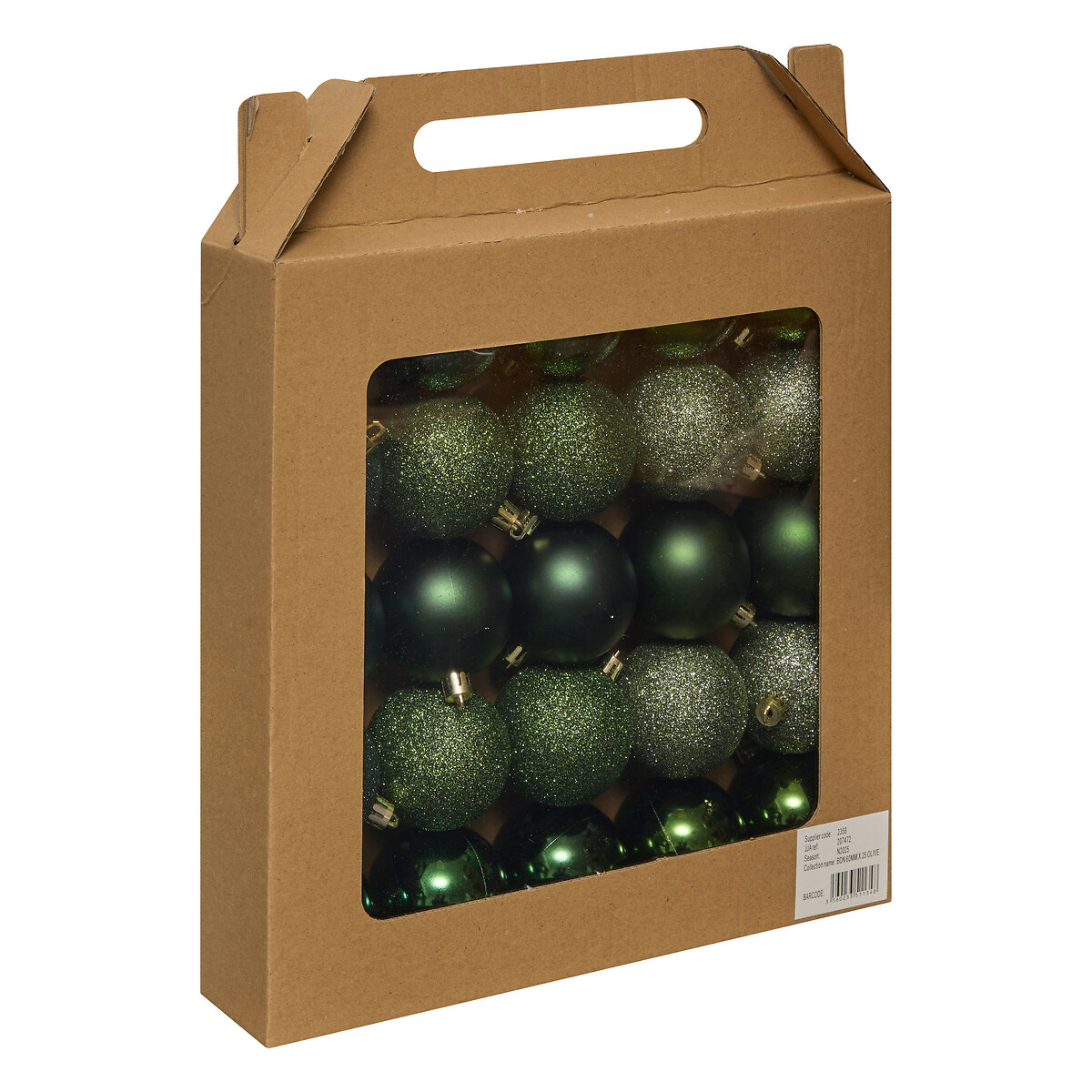 Conjunto 25 bolas de natal azul e verde 6cm