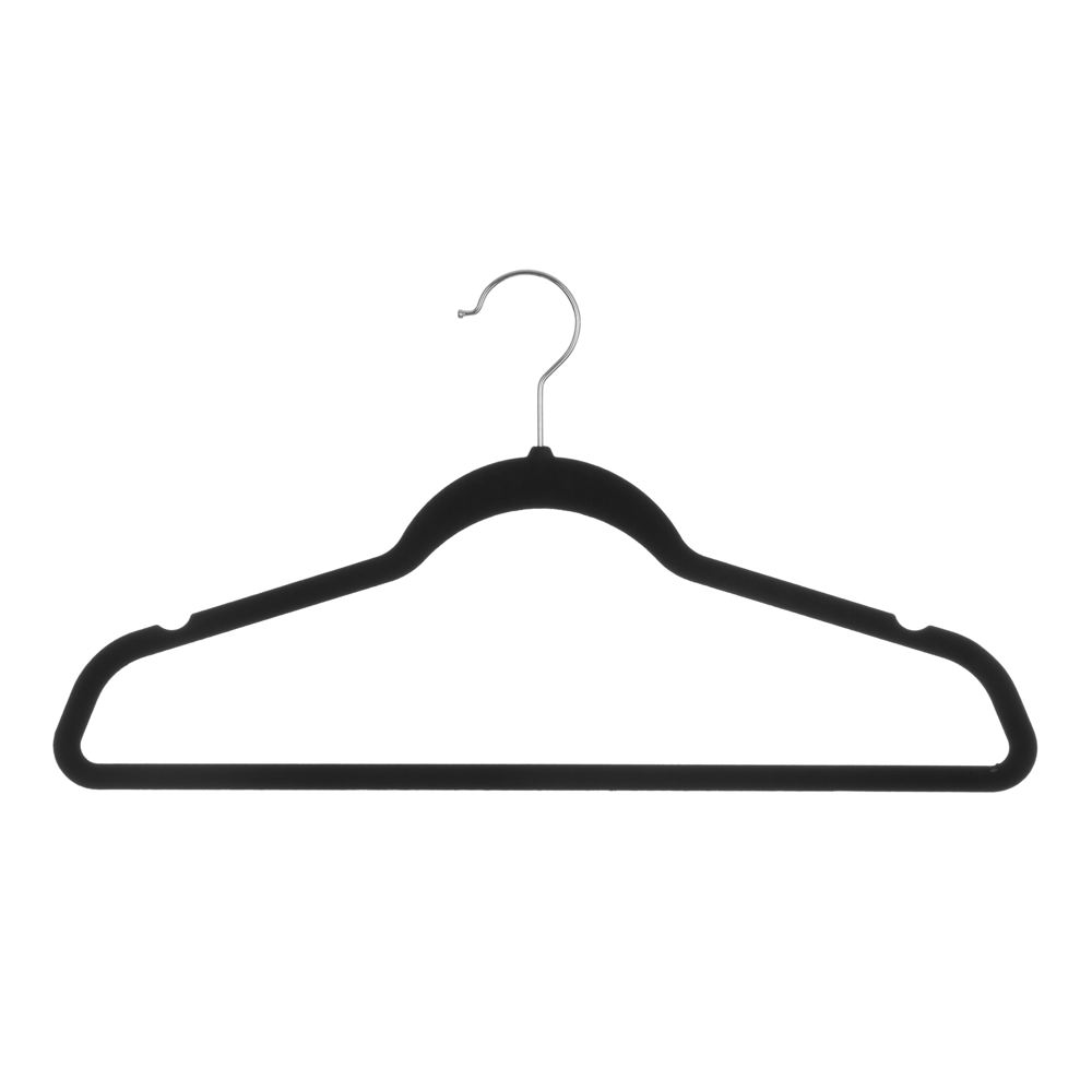 Conjunto de 8 cabides pretos antiderrapante,  Conjunto de 8 cabides pretos antiderrapante