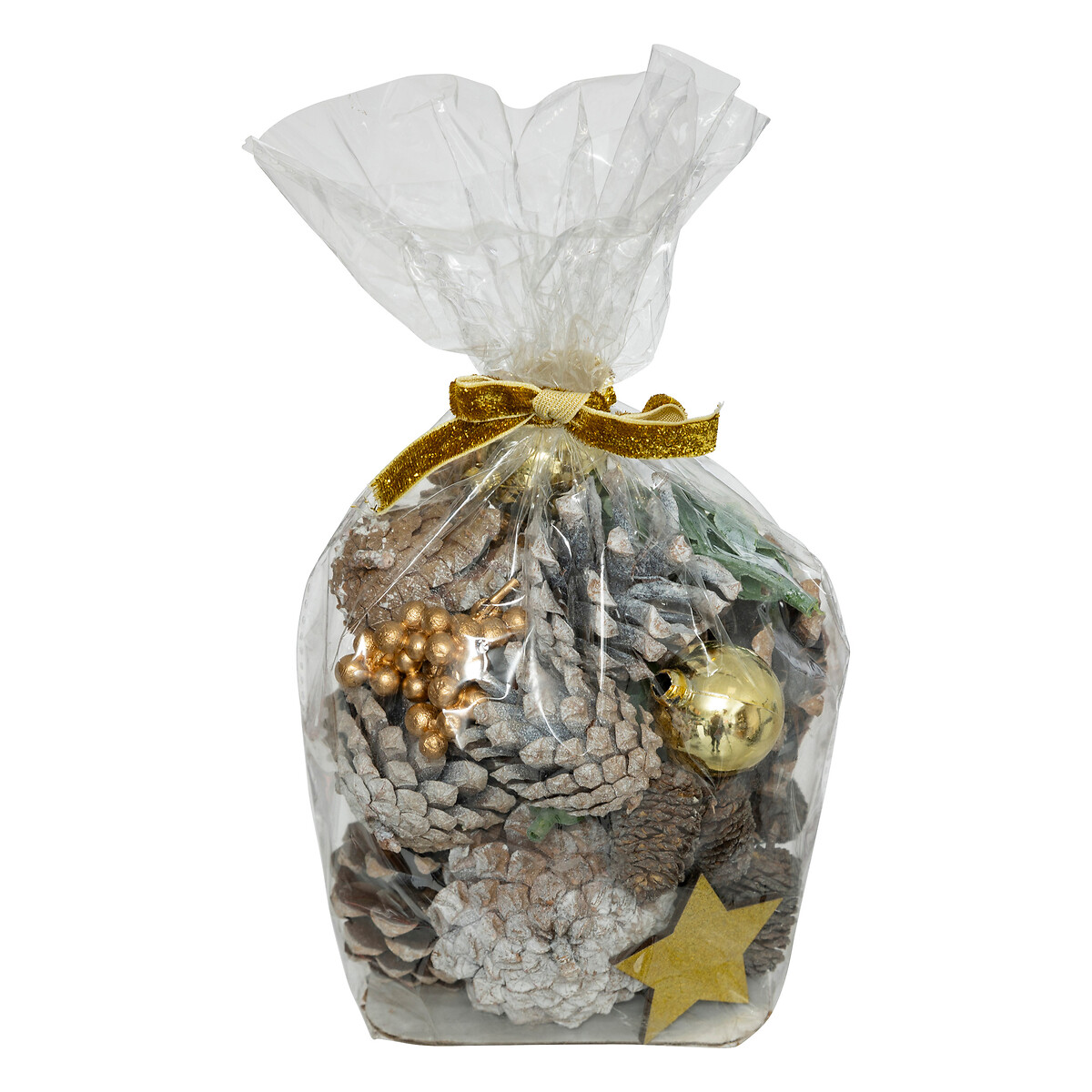 Decora&ccedil;&atilde;o natal&iacute;cia castanha e dourada