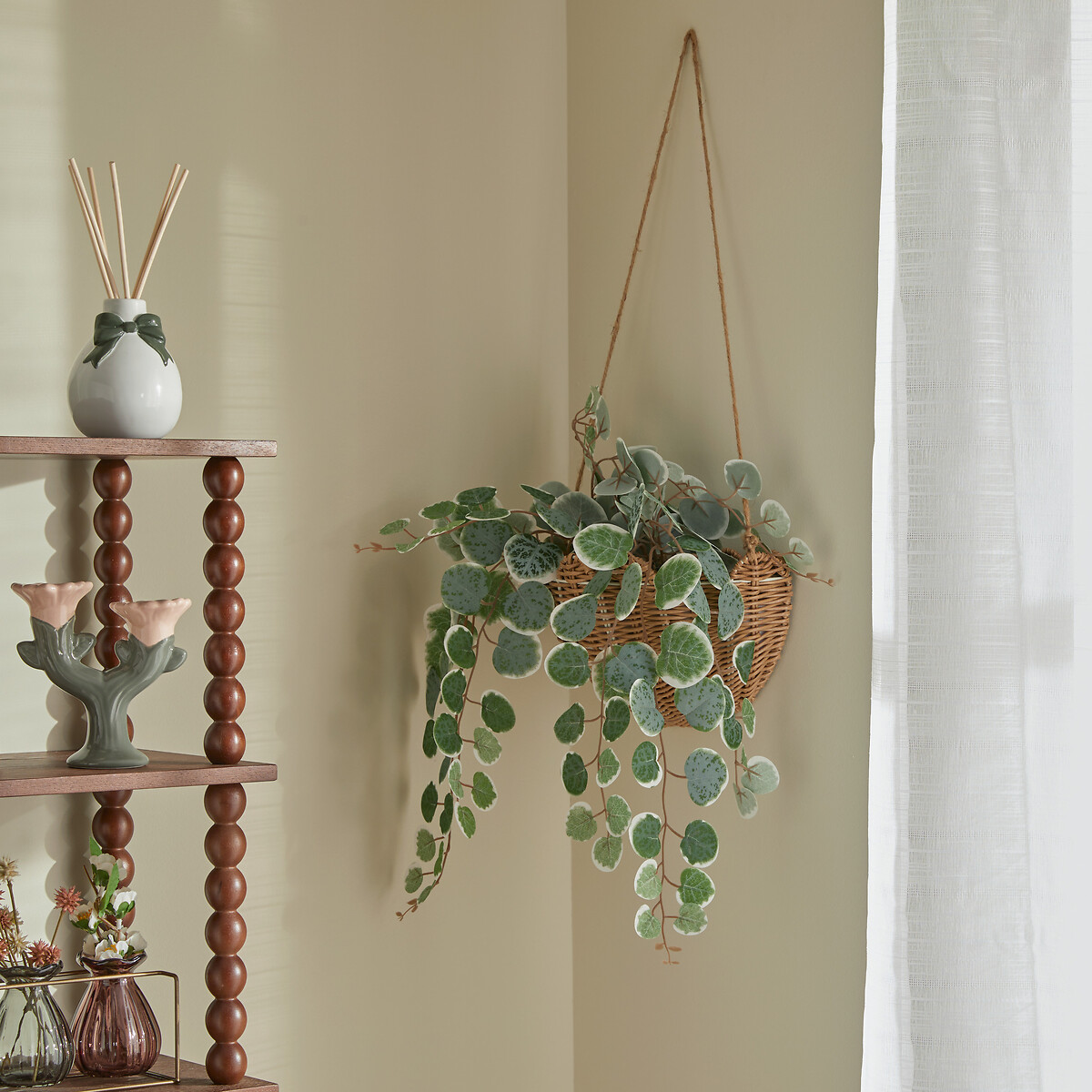 Vaso suspenso com planta artificial MONA 26cm