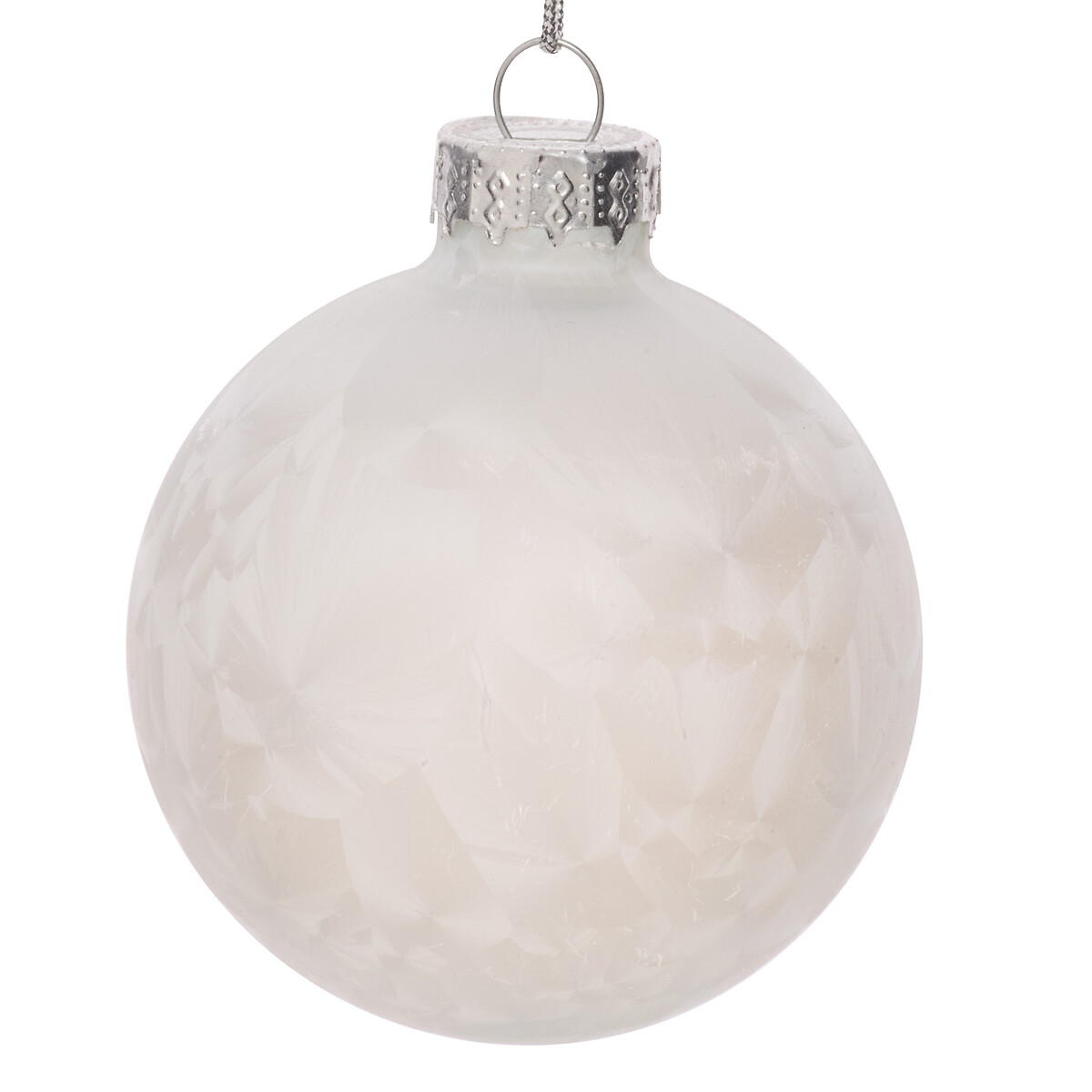 Bola de natal geada branco 8cm