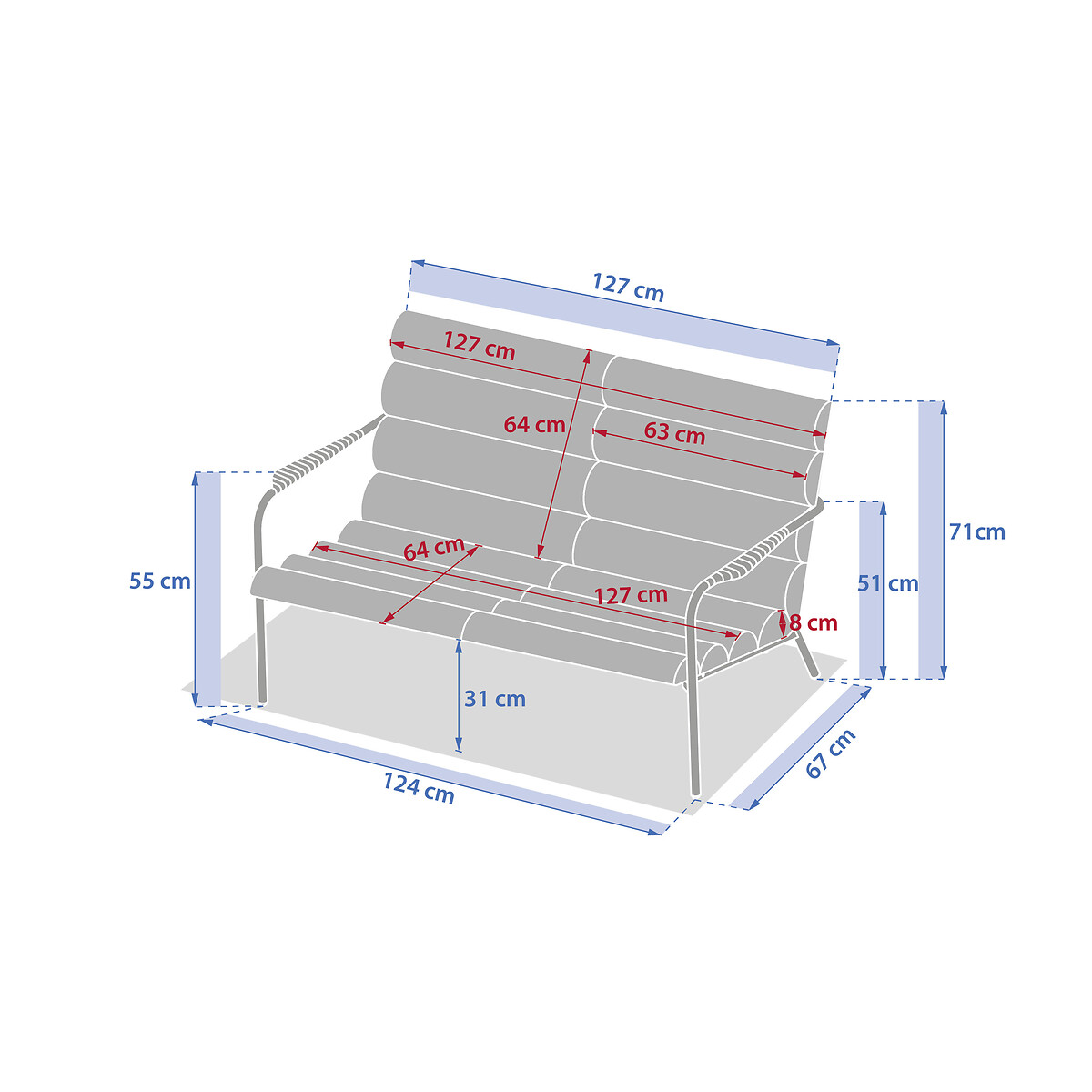 Conjunto de jardim SOLANI acajou para 4 pessoas