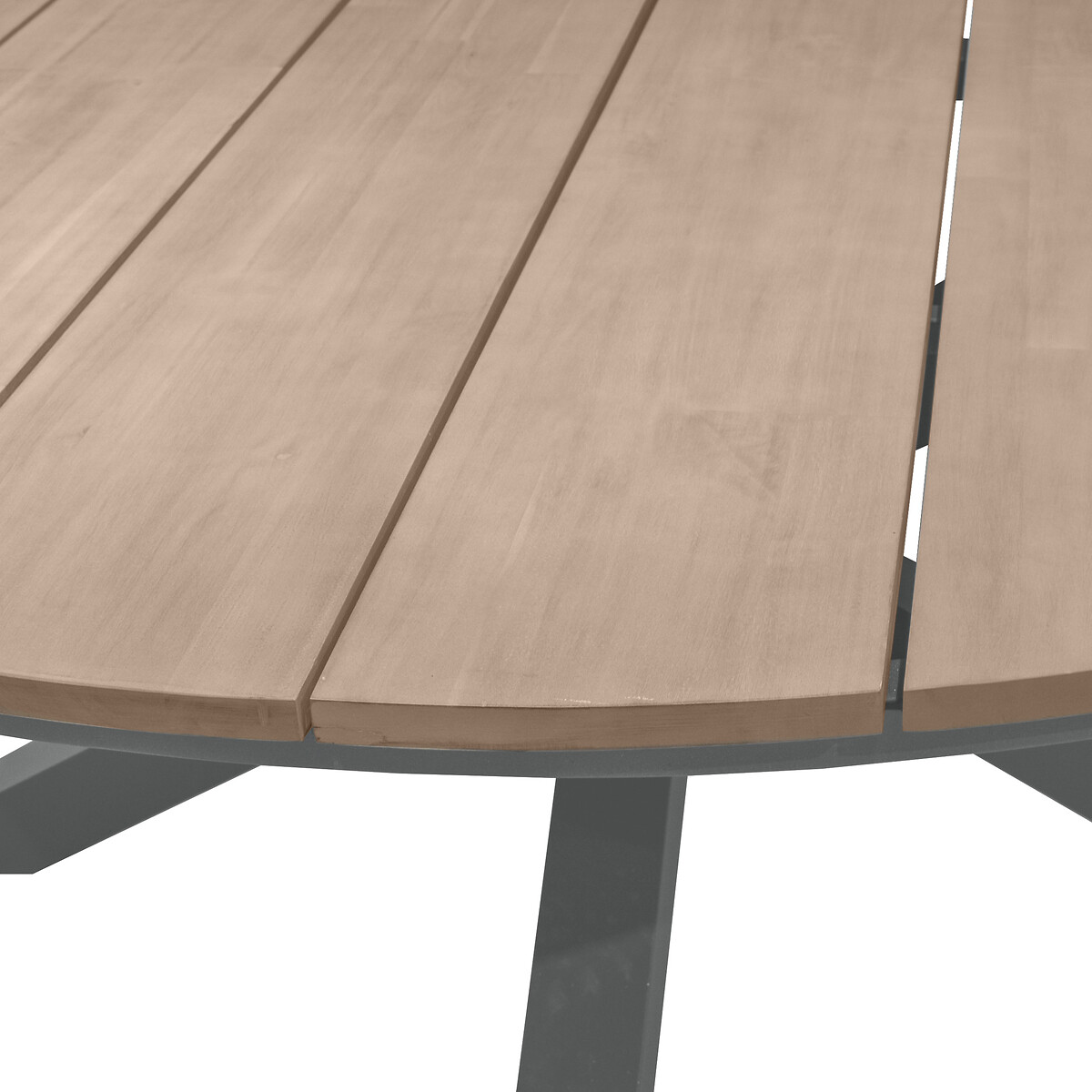 Mesa ORIENGO redonda graphite em madeira ac&aacute;cia 160cm