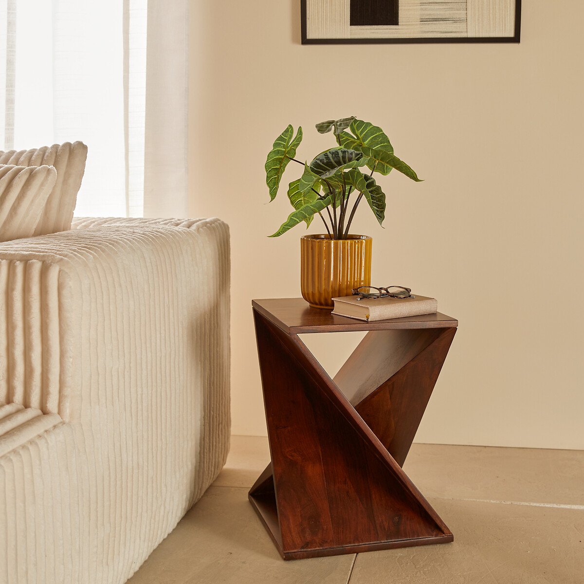 Mesa de apoio RIKAYA em madeira mango