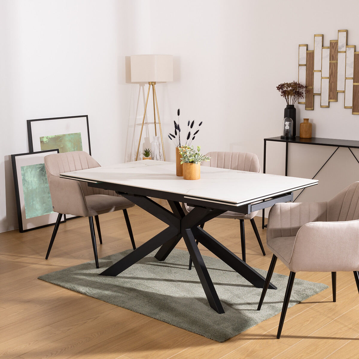 Mesa de jantar extensível BOOT efeito mármore