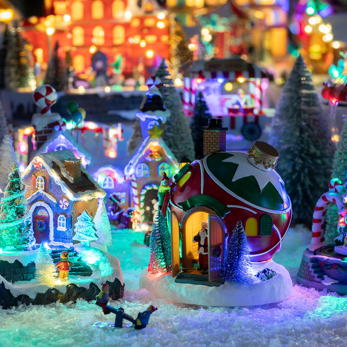 Aldeia bola de natal com pai natal 19,5x22cm