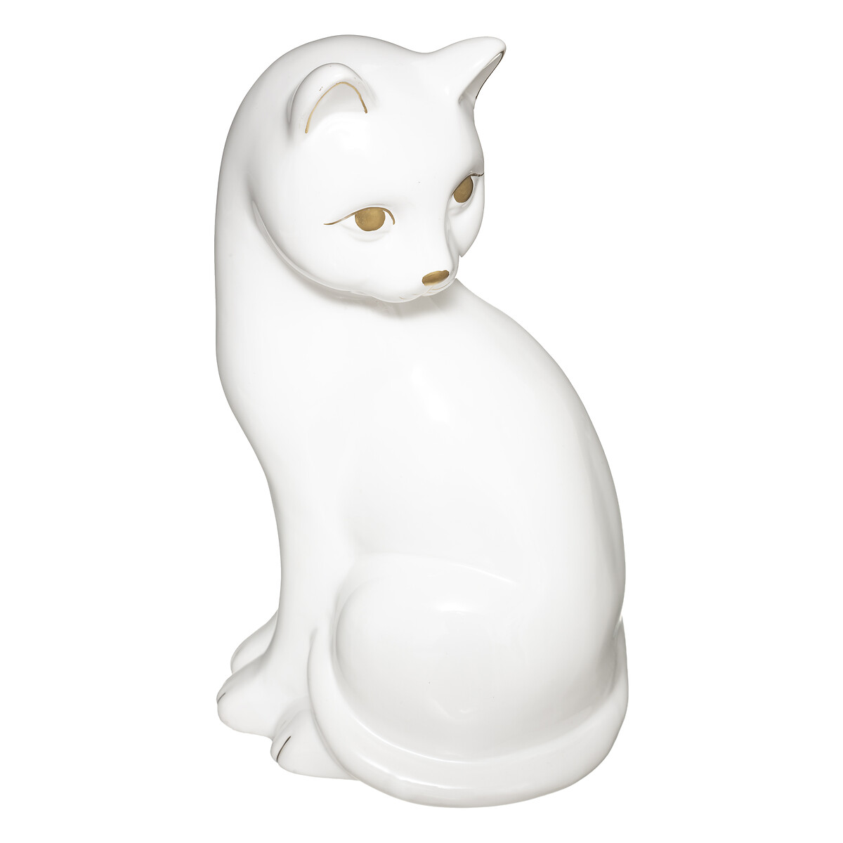 Gato decorativo mya branco em cer&acirc;mica