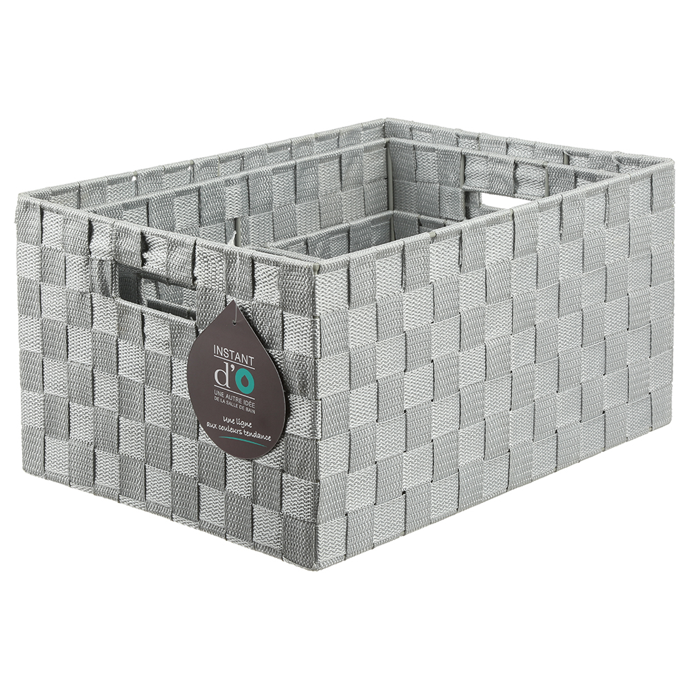 Cesto cinzento 24x34cm,  Cesto cinzento 24x34cm