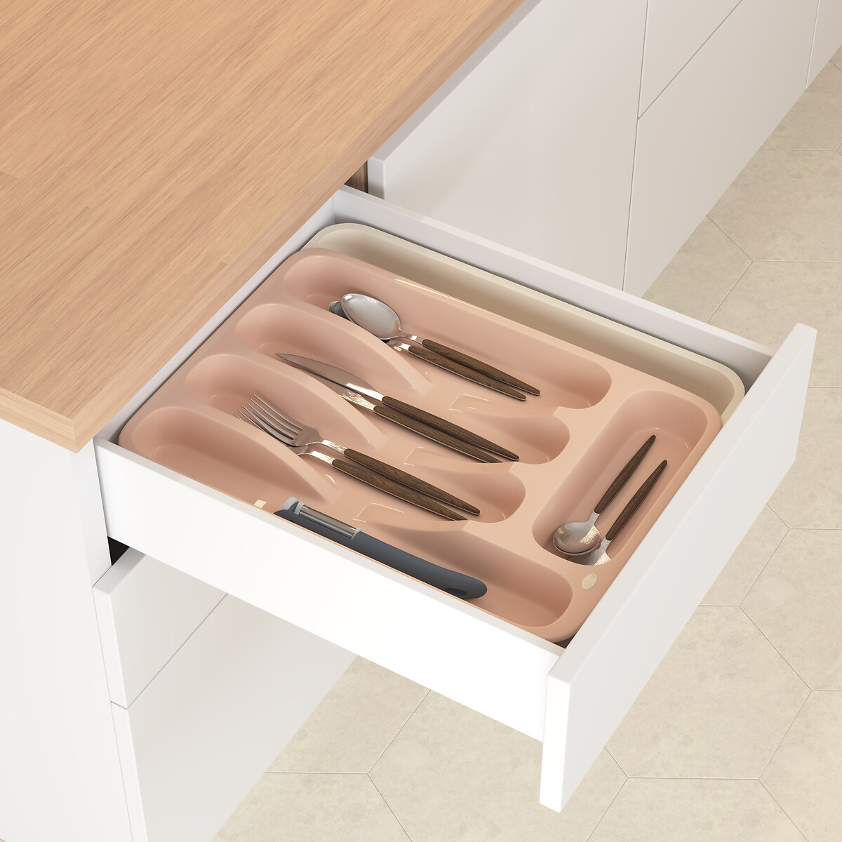 Tabuleiro para talheres POLY rosa