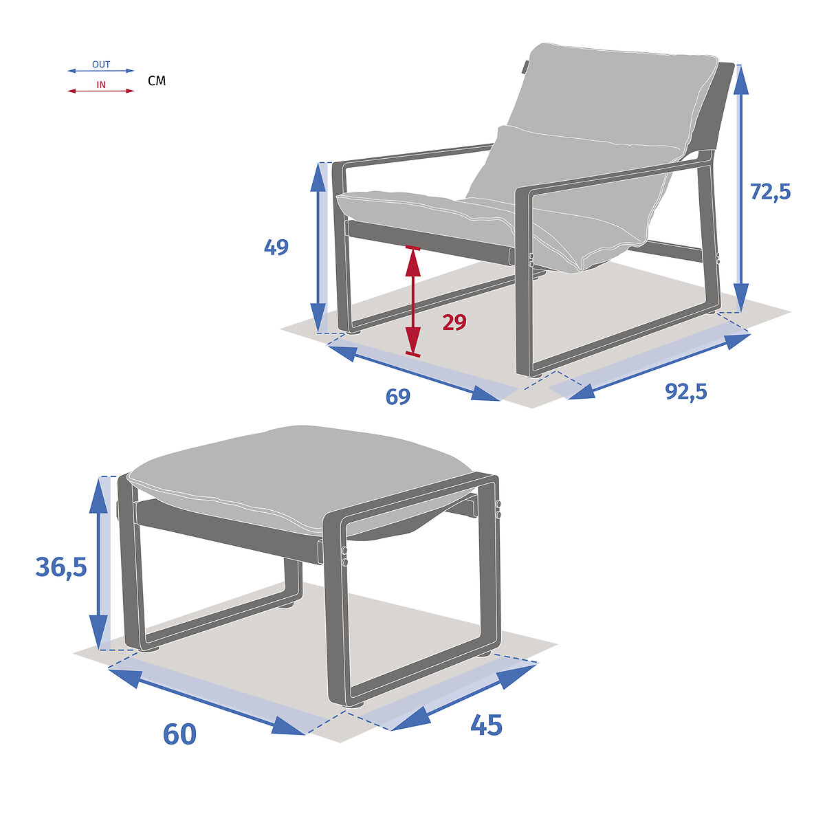 Cadeira RELAX lambinio cinza graphite