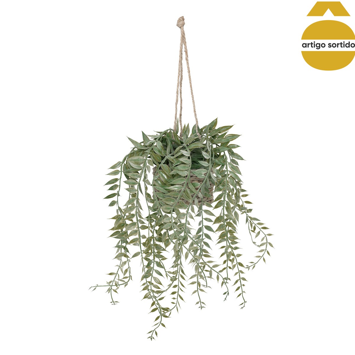 Vaso suspenso com planta artificial 50cm