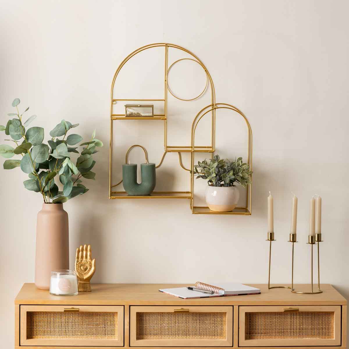 Estante TINA dourado em metal