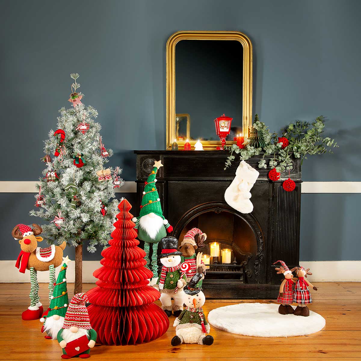 Figura gnomo extensível com pompom 30x20x118cm