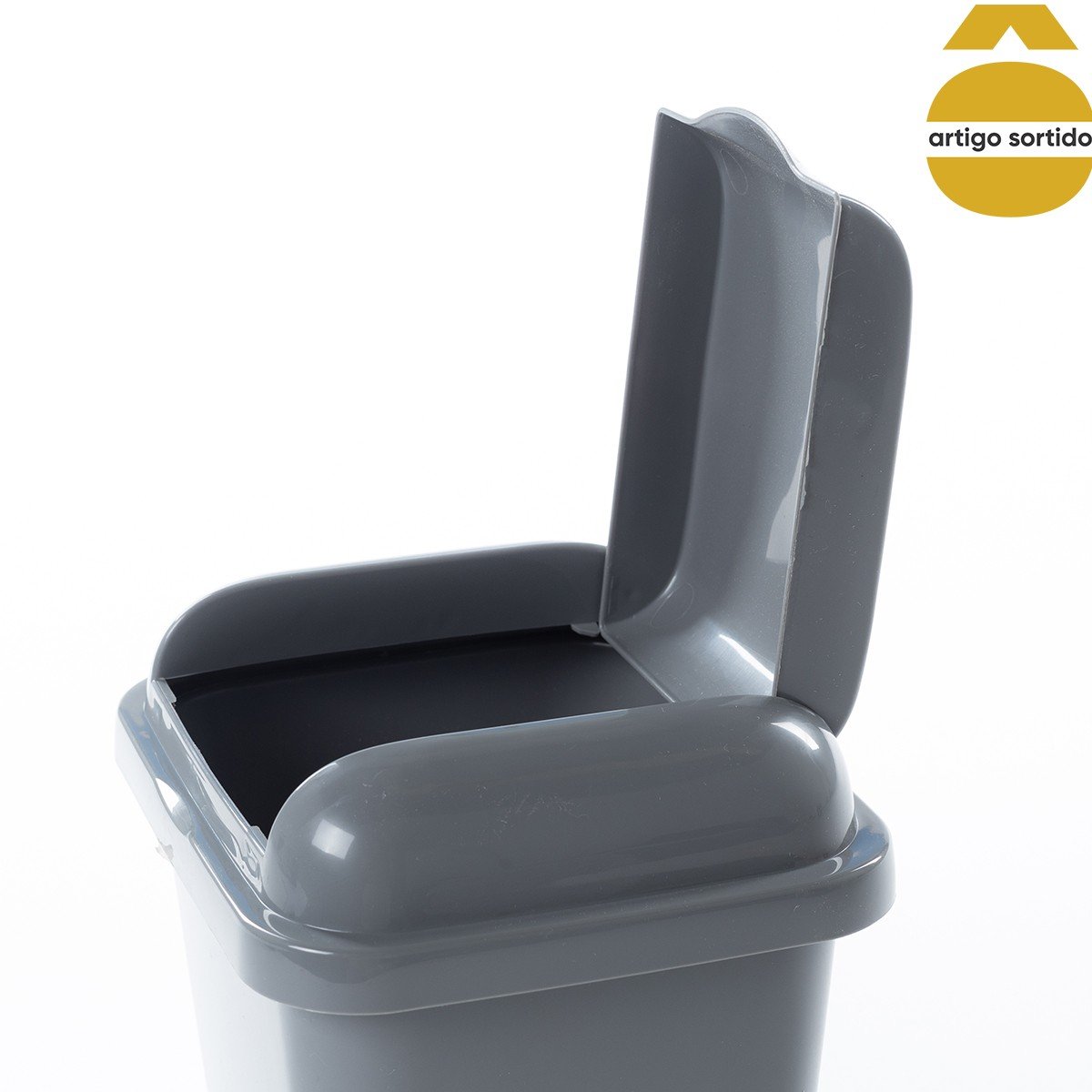 Balde para bancada com tampa basculante