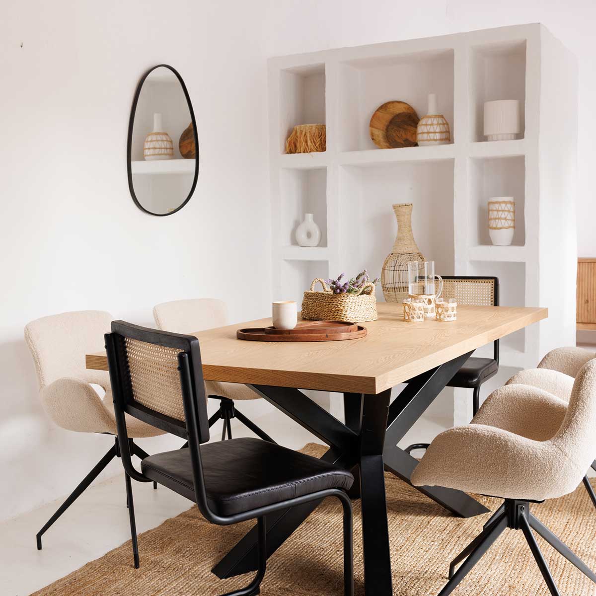 Mesa de jantar OLAF extens&iacute;vel em mdf