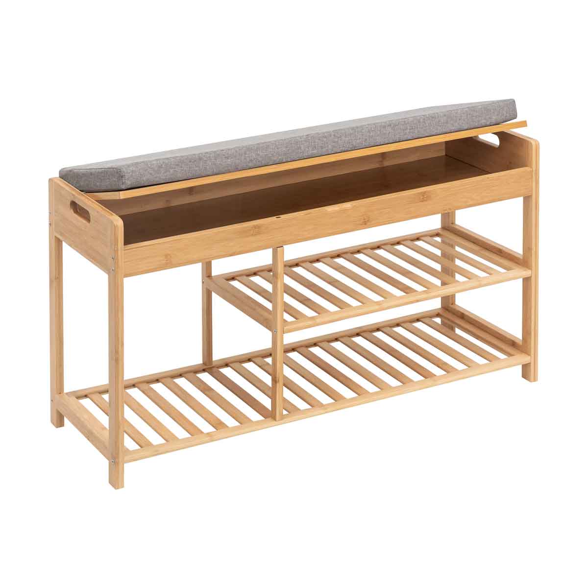 Banco com arruma&ccedil;&atilde;o em bambu