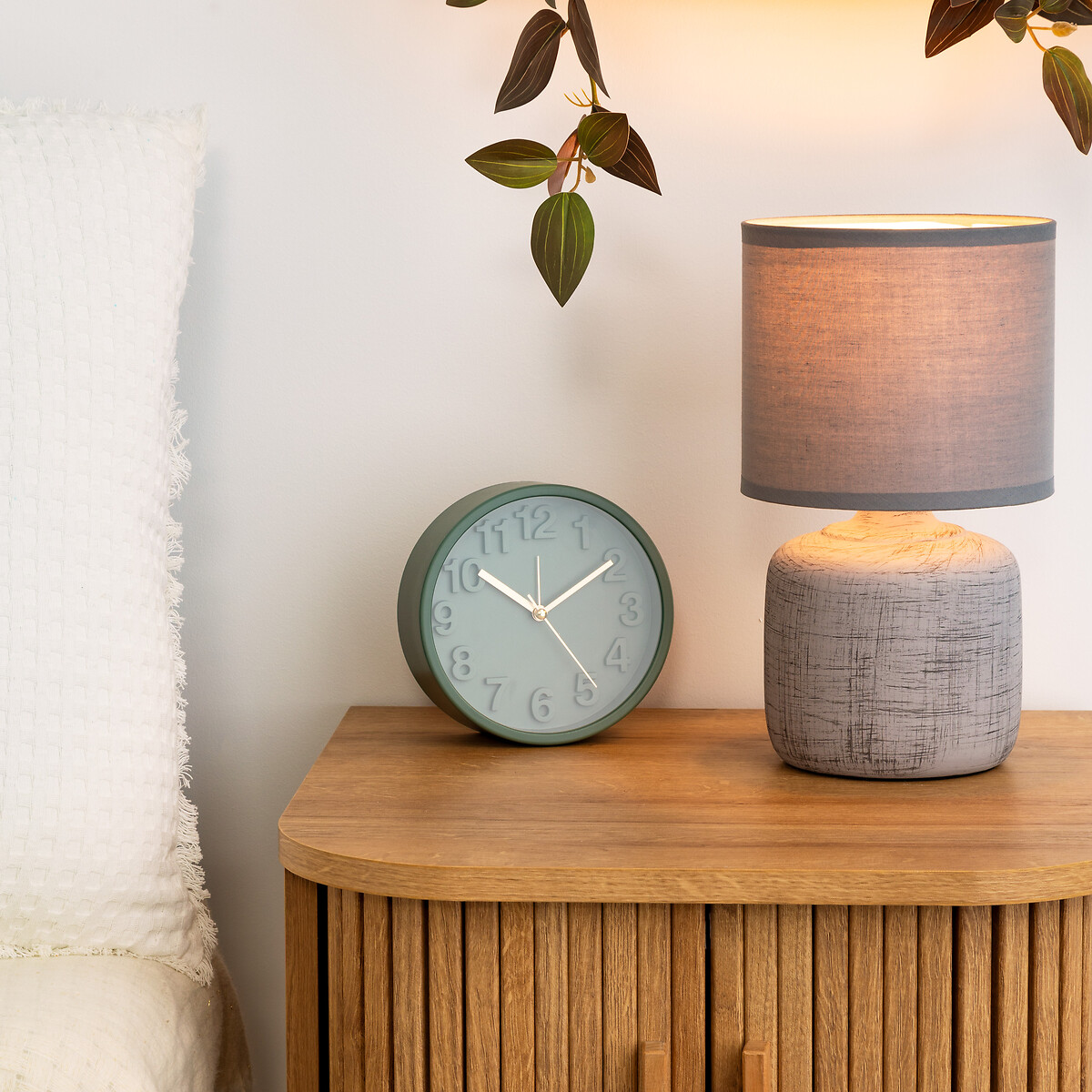 Candeeiro de mesa SALTA cinza em cerâmica