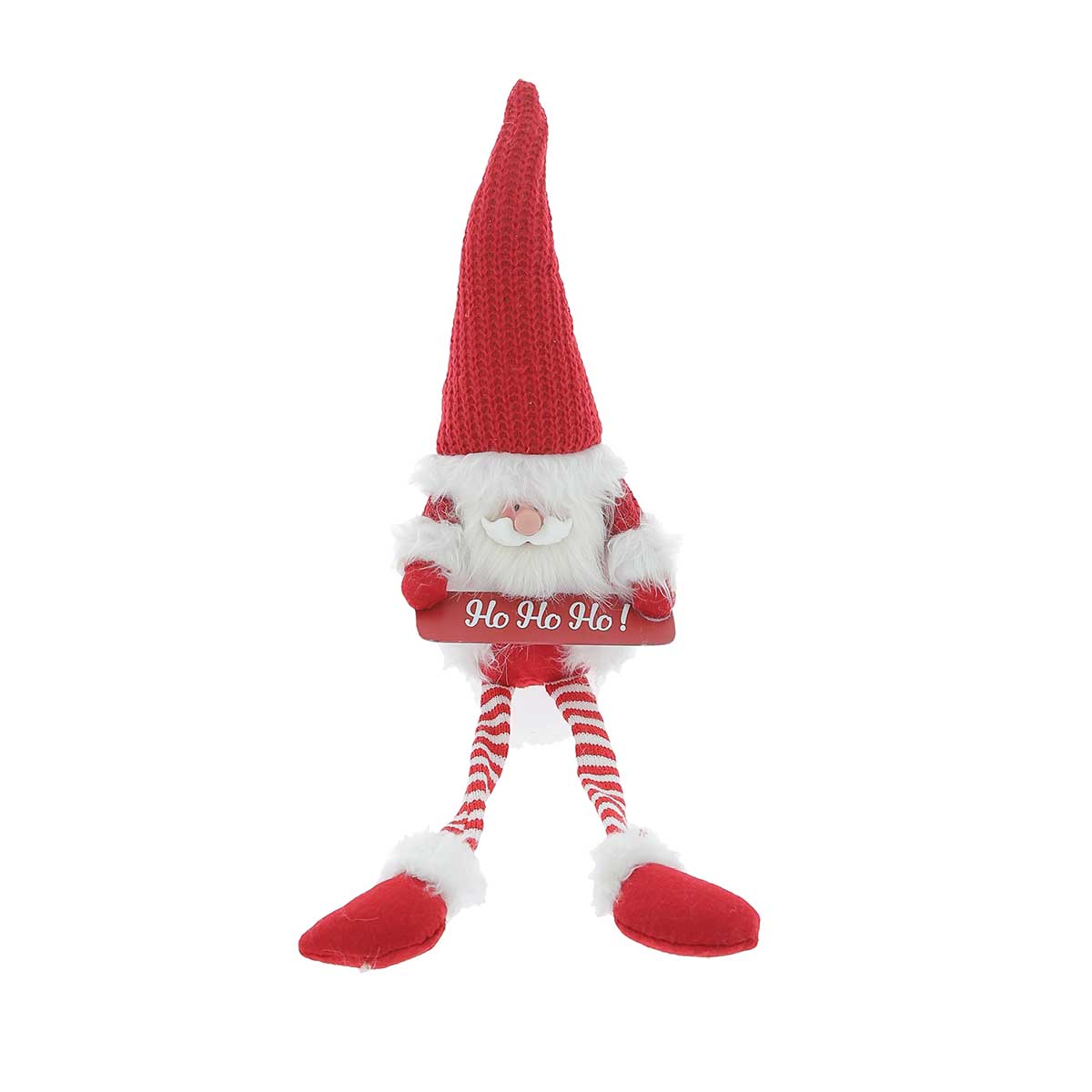 Figura decorativa pai natal sentado com gorro 69cm
